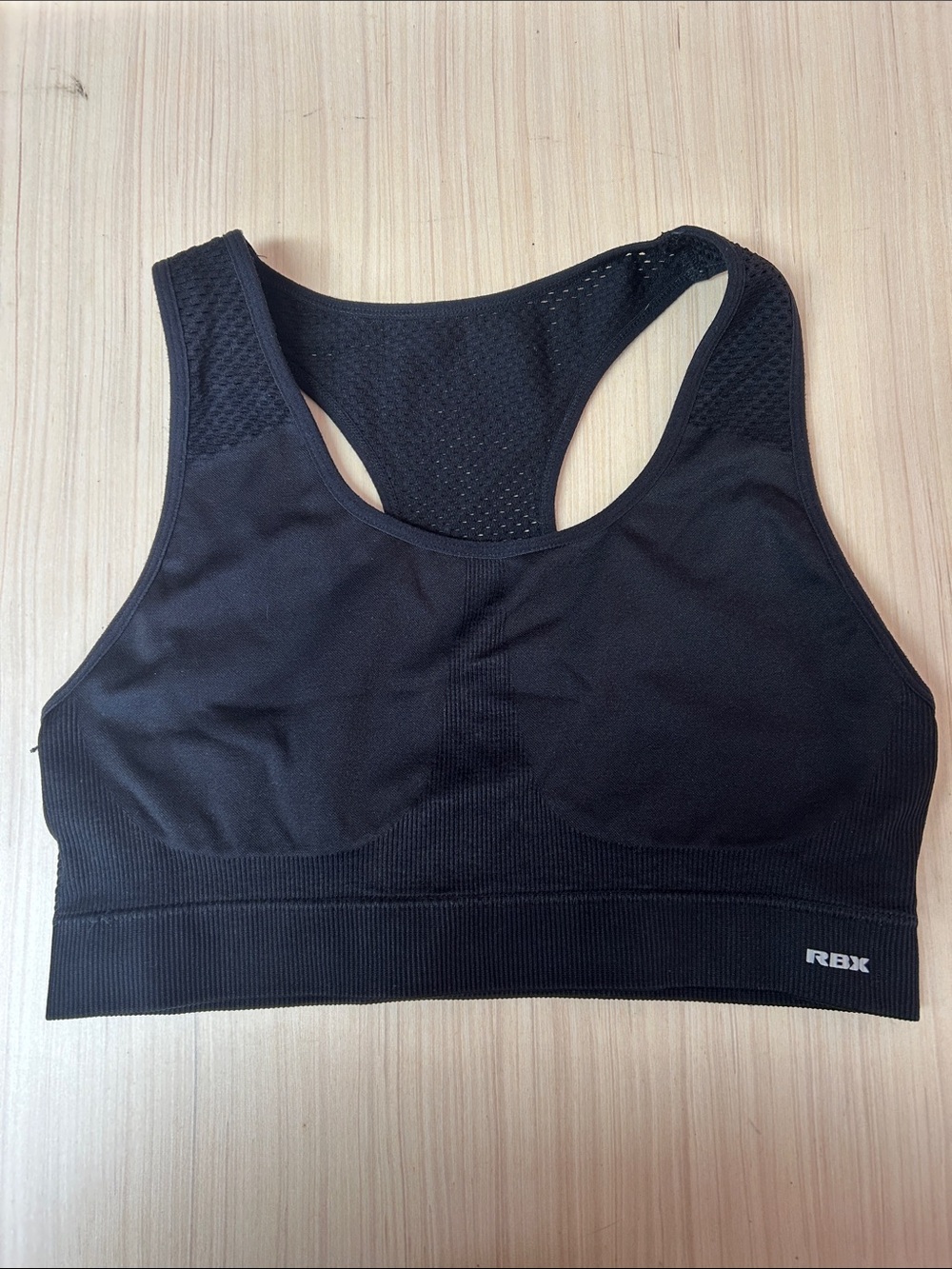 RBX Black Seamless Racerback Workout Sports Bra